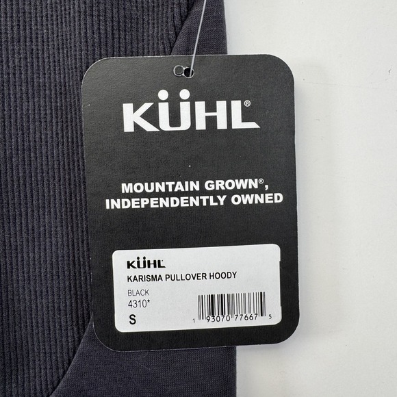 KUHL‎ Karisma Pullover Hoody Sweatshirt Stretch Ribbed Panels Womens Small Black - Picture 11 of 15